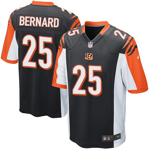 Men's Game Giovani Bernard Nike Jersey Black Home - #25 NFL Cincinnati Bengals